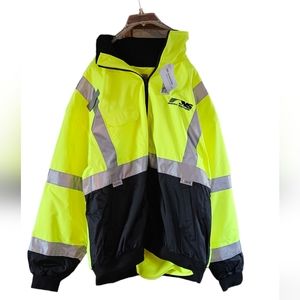 Norfolk Southern Reflective Lime Green Bomber Jacket 2xl